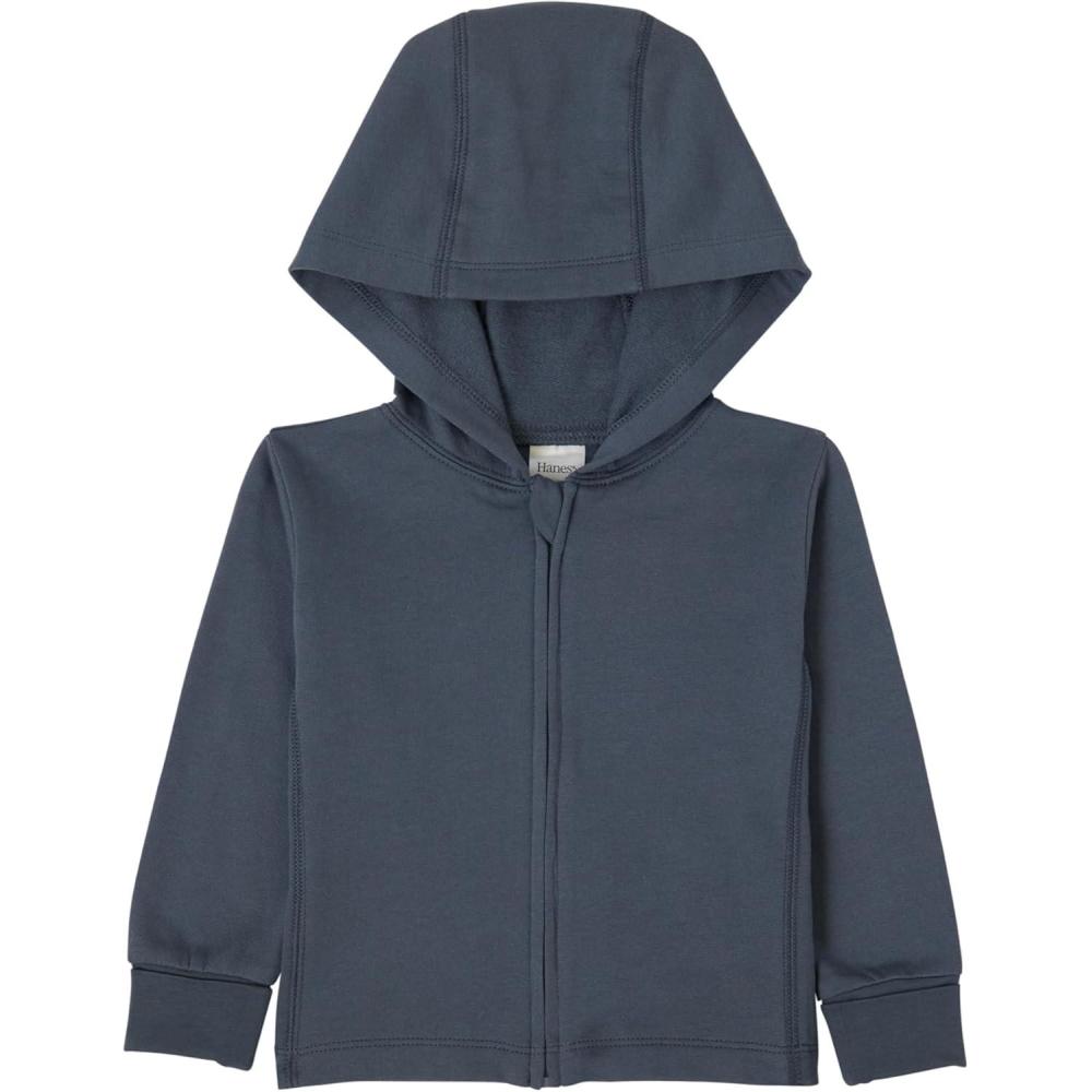 imageHanes unisexbaby Pure Comfort Organic Hoodie French Terry Fullzip Hooded Sweatshirt Infant Boys ampamp GirlsDark Grey