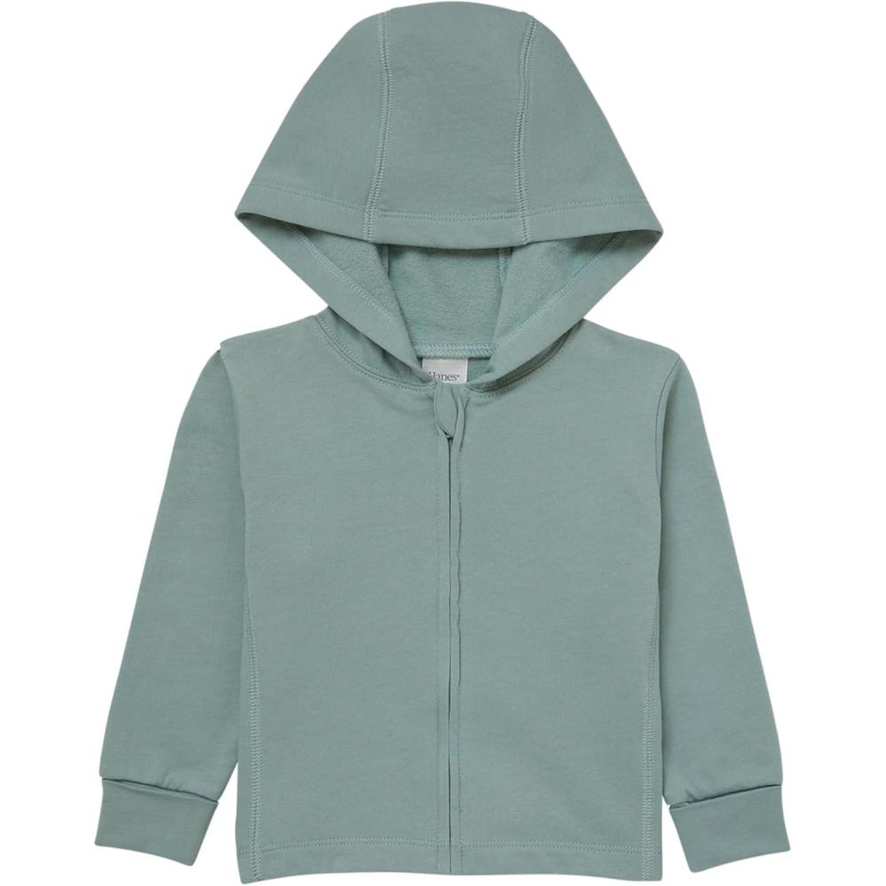 imageHanes unisexbaby Pure Comfort Organic Hoodie French Terry Fullzip Hooded Sweatshirt Infant Boys ampamp GirlsGreen