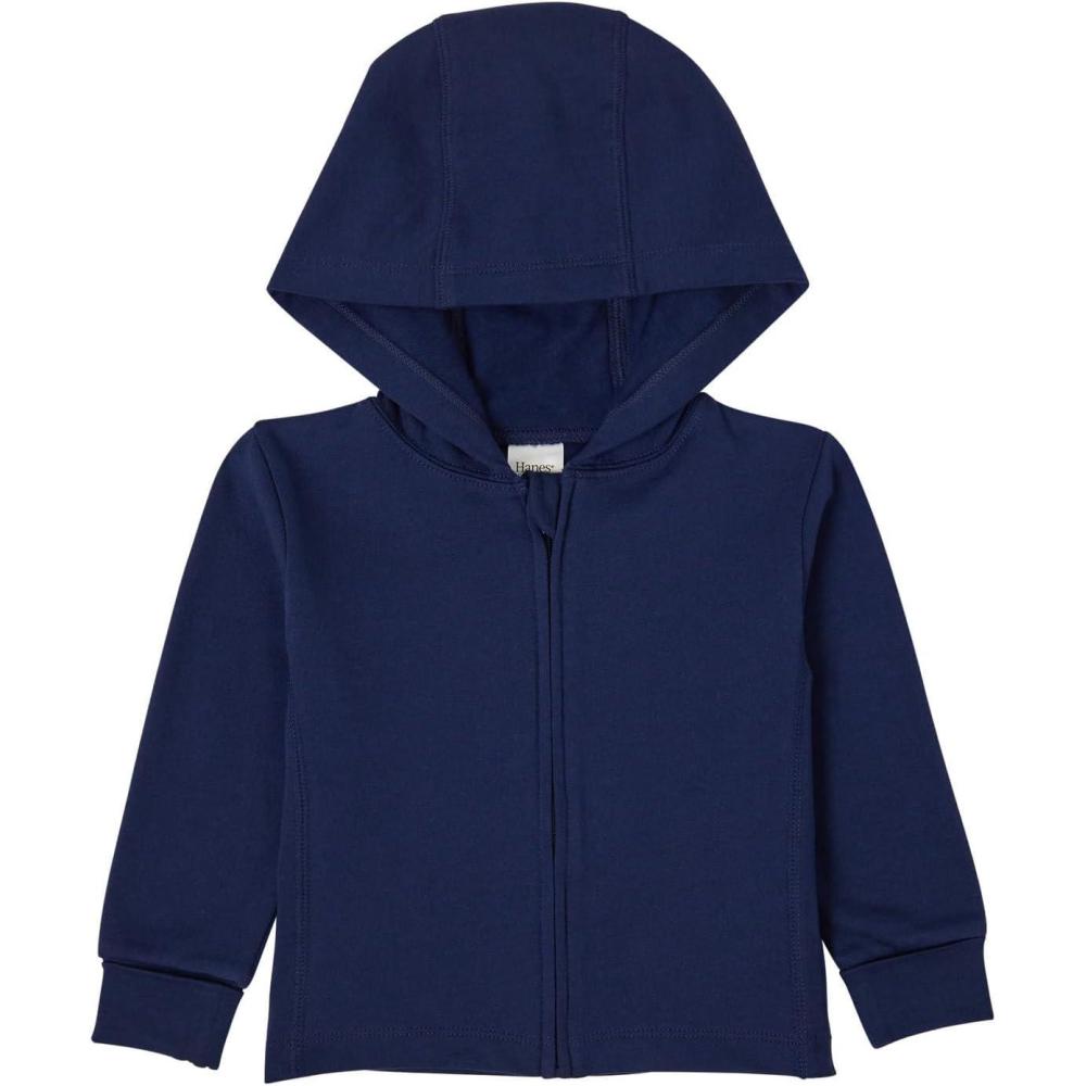 imageHanes unisexbaby Pure Comfort Organic Hoodie French Terry Fullzip Hooded Sweatshirt Infant Boys ampamp GirlsNavy