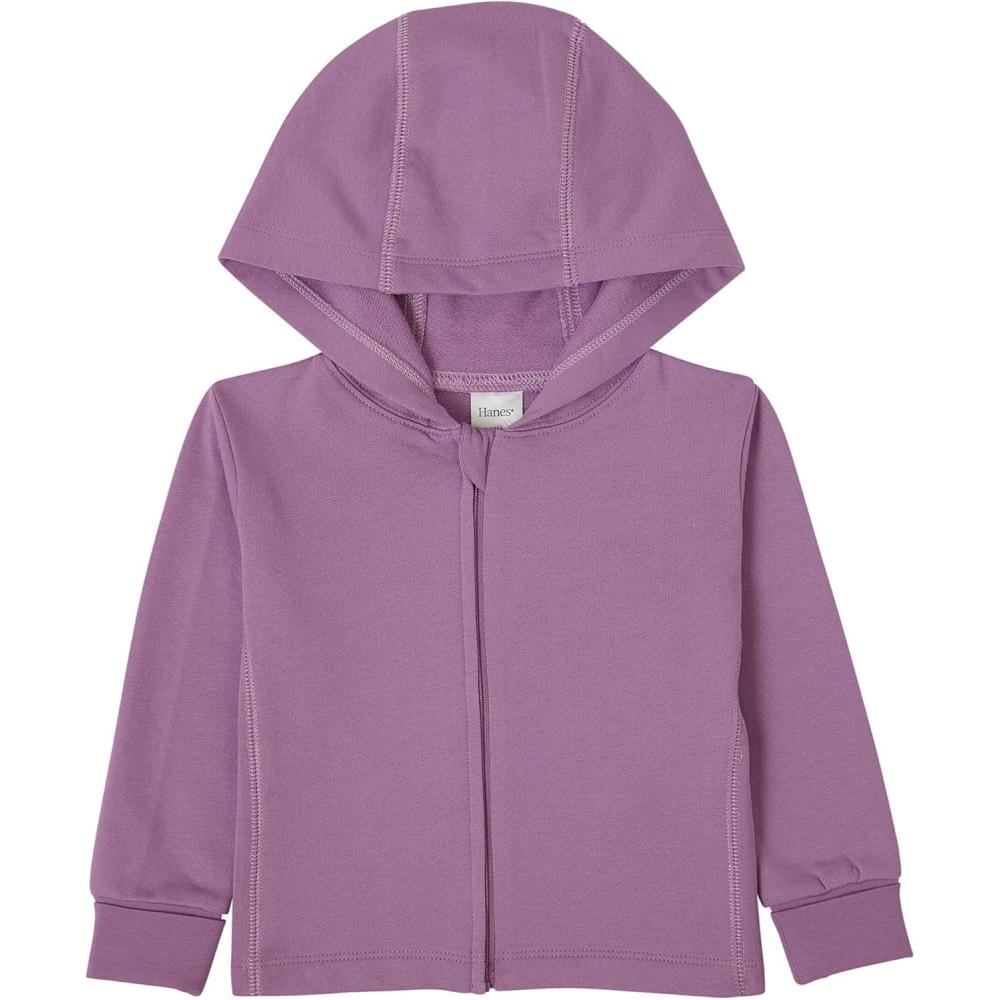 imageHanes unisexbaby Pure Comfort Organic Hoodie French Terry Fullzip Hooded Sweatshirt Infant Boys ampamp GirlsPurple