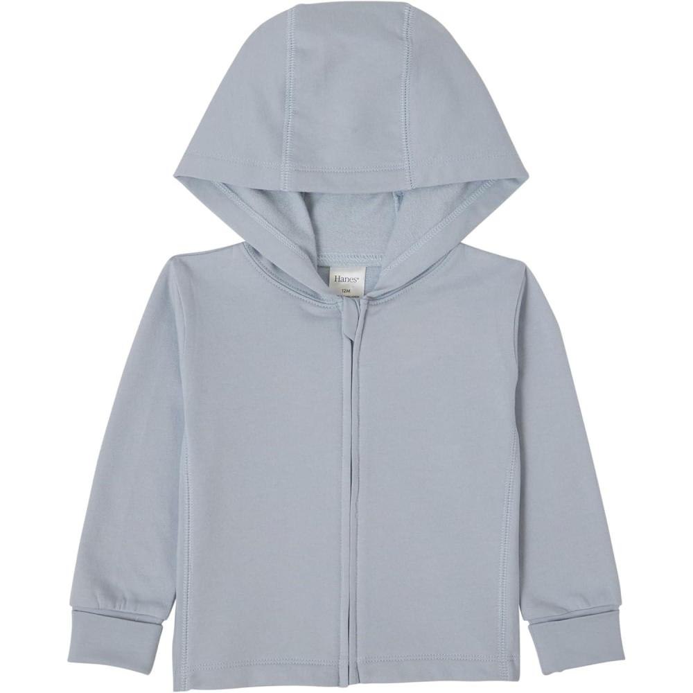 imageHanes unisexbaby Pure Comfort Organic Hoodie French Terry Fullzip Hooded Sweatshirt Infant Boys ampamp GirlsSilver