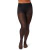 imageHanes EcoSmart Openwork Stripe Womens Fashion Tights Control Top Sheer Toe Black