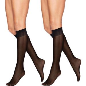 Hanes Alive Women’s Full Suppor, Sheer Toe, Knee High Sheers(Jet)