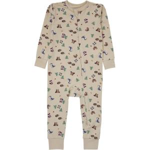 Hanes Baby Pure Comfort Organic Long Sleeve Footless Sleep N’ Play, Infant Playsuit, Boys & Girls(Beige Woodland)
