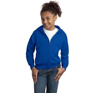 Hanes Boys’ EcoSmart Full Zip Hooded Jacket, Black, Large(Deep Royal)