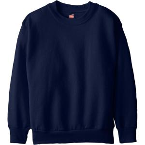 Hanes Boys’ EcoSmart Sweatshirt, Cotton Crewneck Pullover, Kids’ Fleece Sweatshirt(Navy)