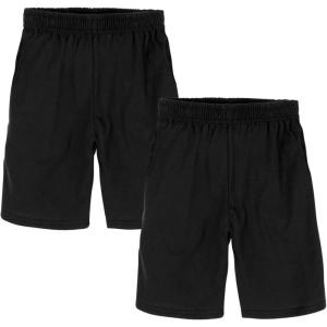 Hanes Boys Jersey Shorts Pack, 2-Pack, Cotton Shorts for Boys with Pockets, Pull-On Shorts(Black)