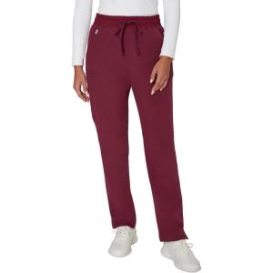 Hanes Comfort Fit Pants, Moisture-Wicking Healthcare Scrubs for Women, 3 Pockets(Afternoon Burgundy)
