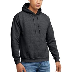 Hanes EcoSmart Hoodie, Midweight Fleece, Pullover Hooded Sweatshirt for Men(Charcoal Heather)