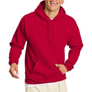 Hanes EcoSmart Hoodie, Midweight Fleece, Pullover Hooded Sweatshirt for Men(Deep Red)