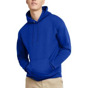 Hanes EcoSmart Hoodie, Midweight Fleece, Pullover Hooded Sweatshirt for Men(Deep Royal)