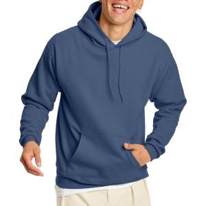 Hanes EcoSmart Hoodie, Midweight Fleece, Pullover Hooded Sweatshirt for Men(Denim Blue)