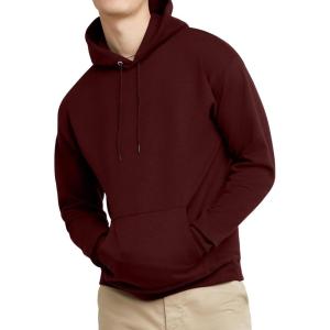 Hanes EcoSmart Hoodie, Midweight Fleece, Pullover Hooded Sweatshirt for Men(Mulled Berry)
