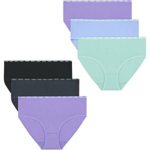 Hanes Girls’ Big Moves Breathable Stretch Tween Underwear(Purple/Blue/Mint/Black/Grey)