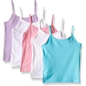 Hanes Girls’ Camisole, 100% Cotton Tagless Cami, Toddler Sizing, Multiple Packs & Colors Available(White – 5 Pack)