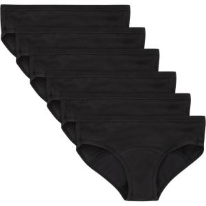 Hanes Girls’ Comfort, Period. Boys’hort & Hipster Period Underwear, Moderate Protection, Multi-Pack(Hipster – Black – 6 Pack)