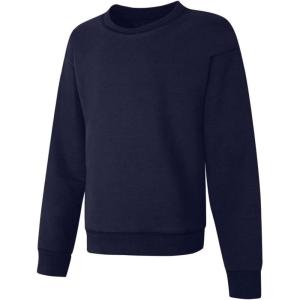 Hanes Girls EcoSmart Crewneck Sweatshirt, Soft Midweight Fleece Pullover for Girls(Navy)
