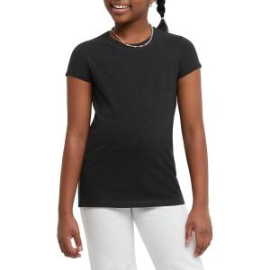 Hanes Girls’ Jersey Cotton Tee (Pack Of 2)(Ebony)