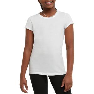 Hanes Girls’ Jersey Cotton Tee (Pack Of 2)(White)