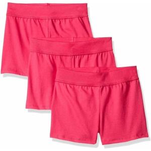 Hanes Little Girls’ Jersey Short (Pack of 3)(Amaranth)