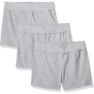 Hanes Little Girls’ Jersey Short (Pack of 3)(Light Steel)