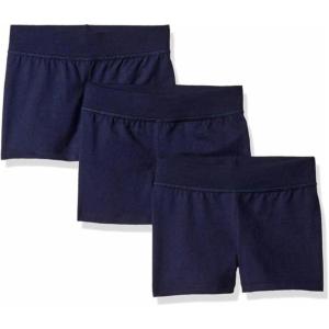 Hanes Little Girls’ Jersey Short (Pack of 3)(Navy)