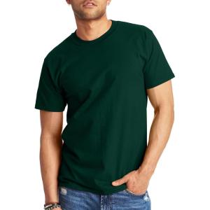Hanes Men’s Beefy-t T-Shirt, Heavyweight Cotton Tee, 1 Or 2 Pack, Big & Tall(Deep Forest – 1 Pack)