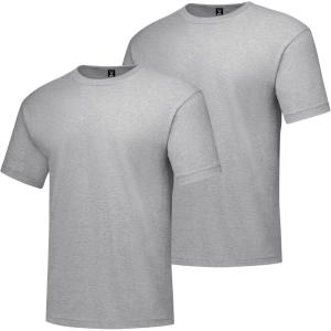 Hanes Men’s Beefy-t T-Shirt, Heavyweight Cotton Tee, 1 Or 2 Pack, Big & Tall(Light Steel – 2 Pack)