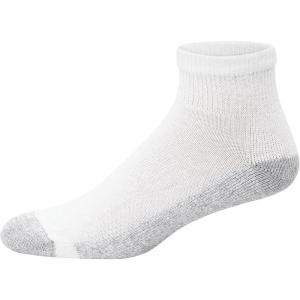 Hanes Men’s Double Tough Socks, Crew and Ankle Moisturing Wicking Socks, Black & White, Multi-Packs(White – 12 Pack)