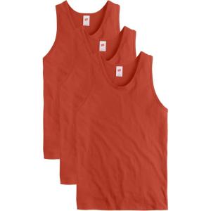 Hanes Mens Essentials Tank Top Pack, Midweight Cotton Tanks, Sleeveless Shirts, 3-Pack(Champion Scarlet)