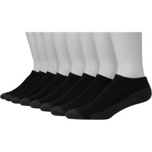 Hanes Men’s Max Cushion Low Cut Socks, 6 and 8 Packs(Black – 8 Pair Pack)