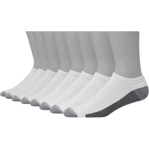 Hanes Men’s Max Cushion Low Cut Socks, 6 and 8 Packs(White – 8 Pair Pack)