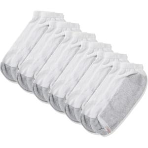 Hanes Men’s Max Cushion Low Cut Socks, 6 and 8 Packs(White)