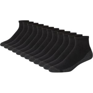 Hanes Men’s Max Cushioned Ankle Socks, Multipacks(Black – 12 Pack)