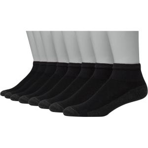 Hanes Men’s Max Cushioned Ankle Socks, Multipacks(Black – 8 Pack)