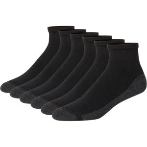 Hanes Men’s Max Cushioned Ankle Socks, Multipacks(Black/Grey – 6 Pack)