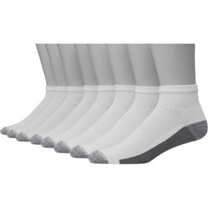 Hanes Men’s Max Cushioned Ankle Socks, Multipacks(White – 8 Pack)