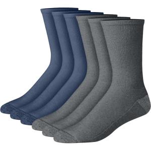 Hanes Men’s Max Cushioned Crew Socks, Moisture-Wicking with Odor Control, Multipack(Navy/Charcoal – 6 Pack)