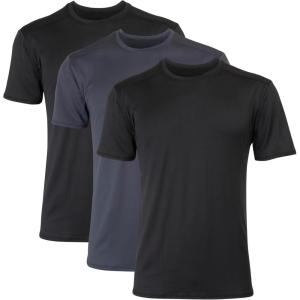 Hanes Mens Moves Mesh T-Shirt, X-Temp Moisture-Wicking Tee, White Or Black/Grey, 3-Pack(Black/Grey)