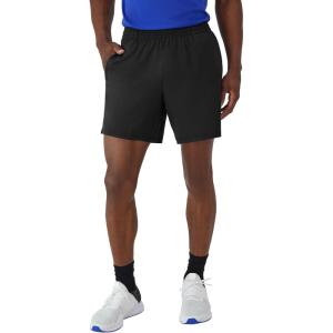 Hanes Mens Moves Performance Shorts, Athletic Moisture-Wicking Shorts with Pockets, 6” Inseam(Black)