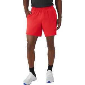 Hanes Mens Moves Performance Shorts, Athletic Moisture-Wicking Shorts with Pockets, 6” Inseam(Holly Berry Red)