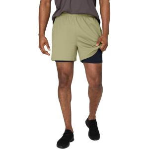 Hanes Men’s Moves Workout Boxer Brief Liner & Total Support Pouch, Moisture-Wicking Shorts, 5” Inseam(Alfalfa/Black)