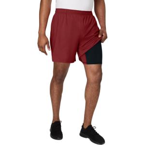 Hanes Men’s Moves Workout Boxer Brief Liner & Total Support Pouch, Moisture-Wicking Shorts, 7” Inseam(Cardinal Red)