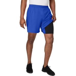 Hanes Men’s Moves Workout Boxer Brief Liner & Total Support Pouch, Moisture-Wicking Shorts, 7” Inseam(Deep Royal)