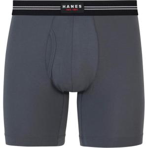 Hanes Men’s Perfect Flex Breathable Boxer Brief Underwear, Lightweight Luxe Modal Blend, Supportive Pouch, 1-Pack(Grey)