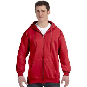 Hanes Men’s Ultimate Full-Zip Hoodie, Men’s Hooded Fleece Sweatshirt with Zipper(Deep Red)