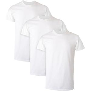 Hanes Mens Undershirt Packs, Stay-Tucked Soft Cotton Undershirts, Best Undershirts for Men, White/Black/Asstd Multipacks(White – 3 Pack)