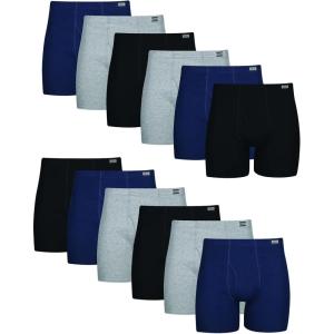Hanes Men’s Underwear Boxer Briefs Pack, Moisture-wicking Underwear for Men, Breathable, Cool & Breathable Cotton(Assorted – 12 Pack)