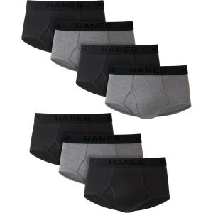 Hanes Men’s Underwear Briefs Pack, 7-Pack, Moisture-Wicking Underwear for Men, Everyday Briefs(Gray/Black – 7 Pack)