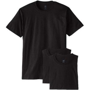 Hanes Originals Crew T Pack, Stretch Cotton Men, Moisture-Wicking Tee Shirts, 3-Pack(Black)